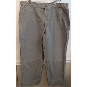 Carhartt Dungaree Rugged Work Pants Canvas Size 42x30 Beige Workwear Streetwear